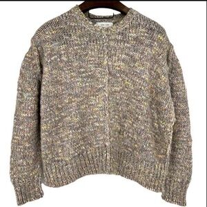 John & Jen Jenn Chunky Knit Cropped Oversized Wool & Alpaca Blend Sweater SZ S